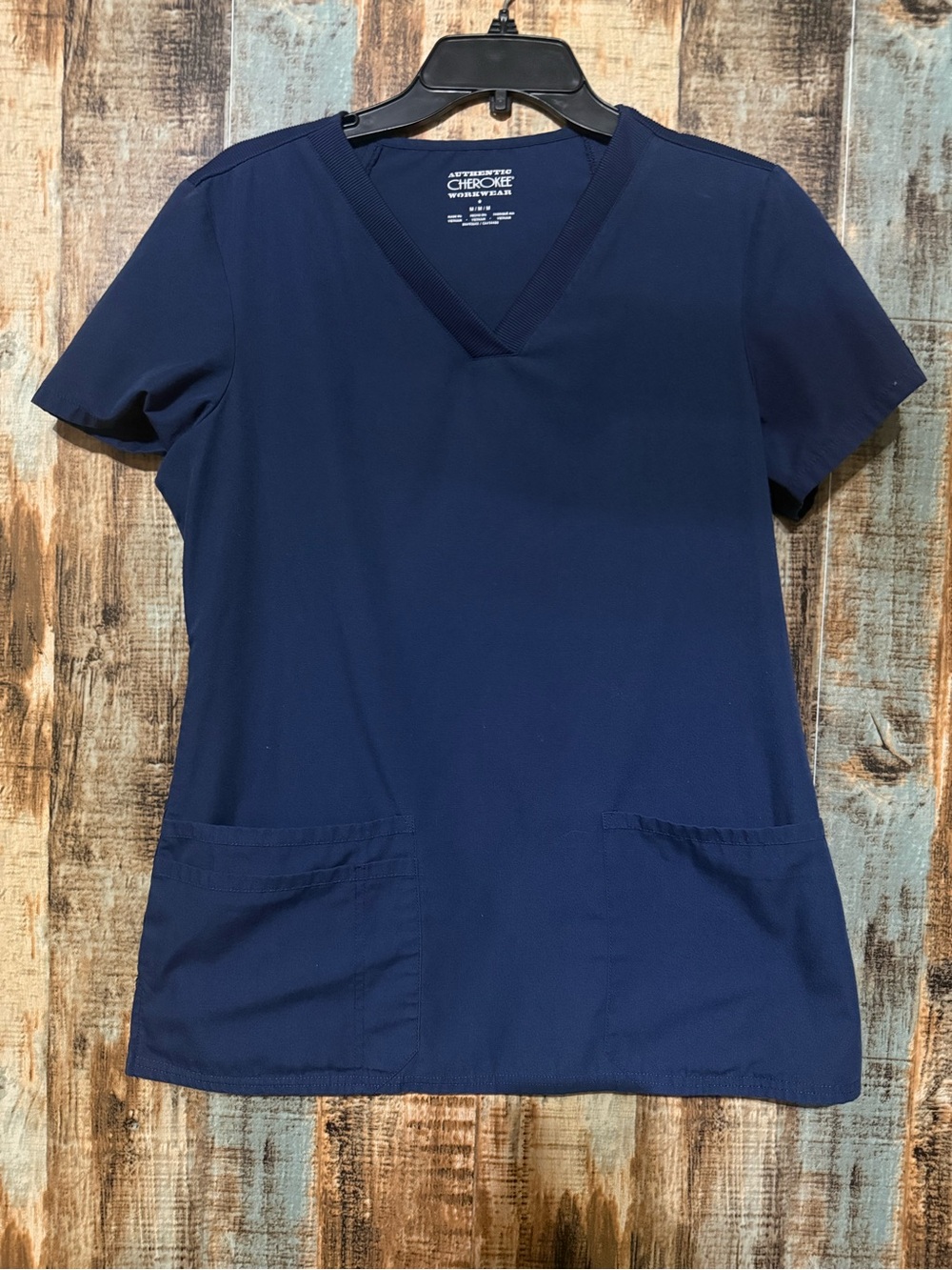Cherokee Navy V-Neck Short Sleeve Scrub Top